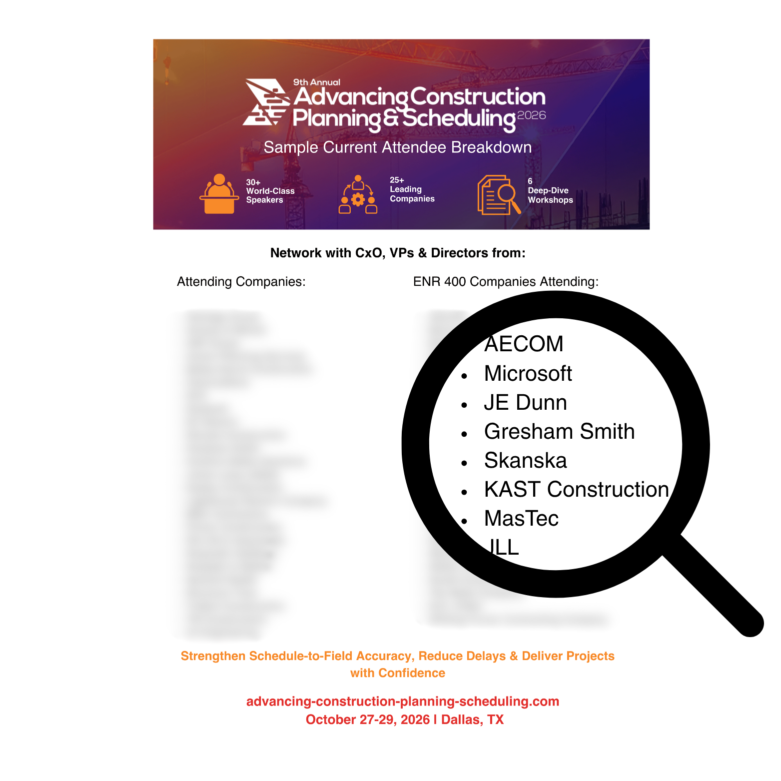 Advancing Construction Planning & Scheduling - Blind Delegate List