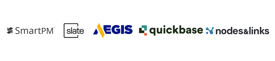 SmartPM Slate Aegis Quickbase Node & links Partnership Sponsorship Banner